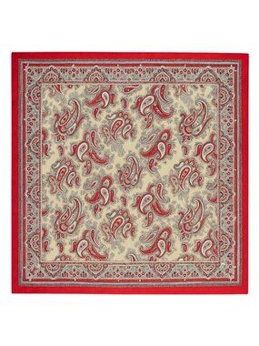 Red Paisley Wild Rag Scarf Satin 34 Inch Western Scarf Cowgirl Bandana Large Squ